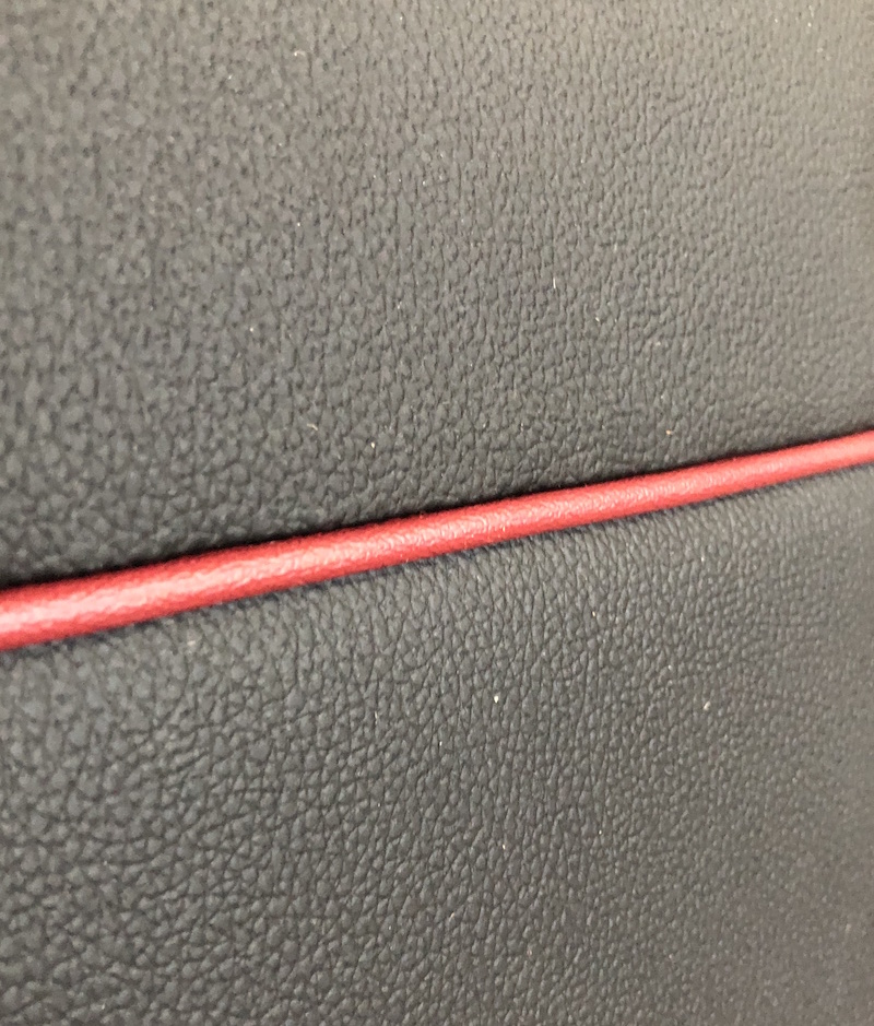 Red piping detail